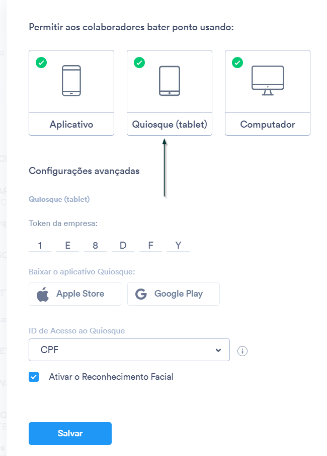 Passo a passo: habilitando o registro de ponto offline. - Central